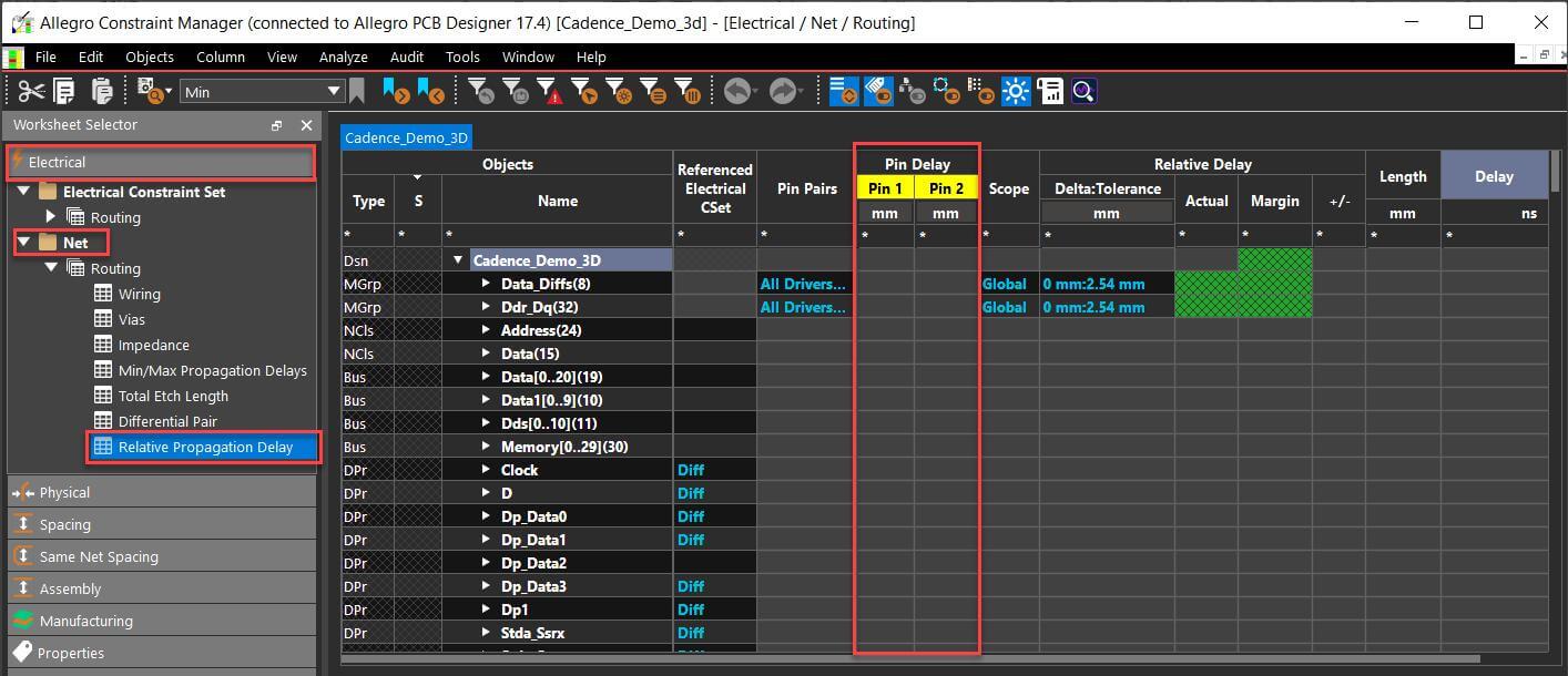 Constraint Manager en Acción: Haciendo cumplir el skew por retardo, no por longitud