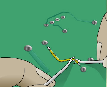 Dobla el cable dupont por la mitad dos veces