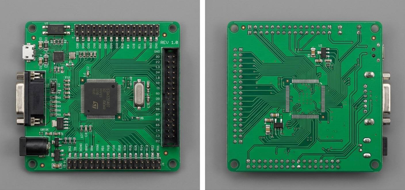 Imágenes de alta calidad de la parte delantera y trasera de una PCB con fines de ingeniería inversa