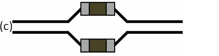 Proper symmetric routing of LVDS differential pairs