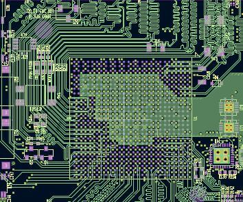 Mostrando más enrutamiento de alta velocidad de un plano de potencia menor