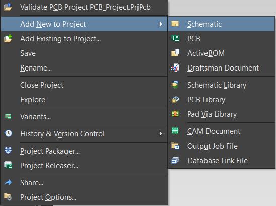 Agregar archivos esquemáticos y de PCB en Altium