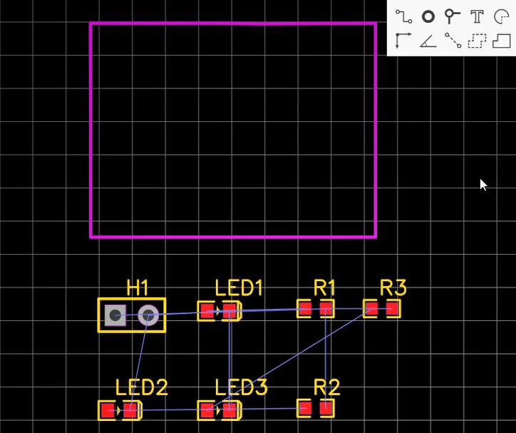 Creación de dimensiones de PCB y diseño de componentes en EasyEDA