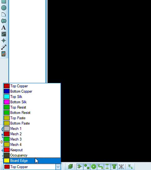 Ventana de Control de Selección de Capas en el Software Proteus