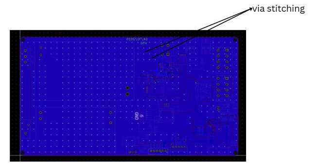 Diseño de vía de costura en PCB LED