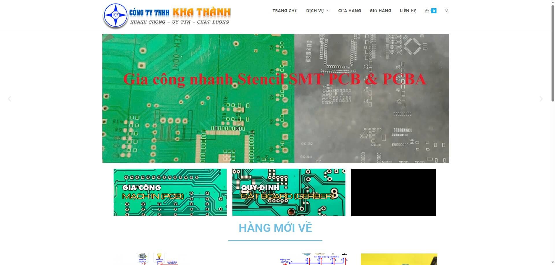 Una captura de pantalla de la página de inicio de Kha Thanh