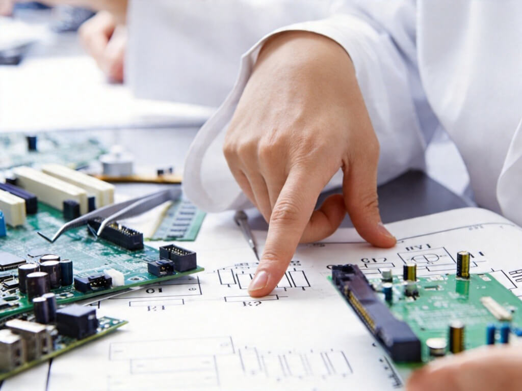 Engineers are discussing a BGA PCB project