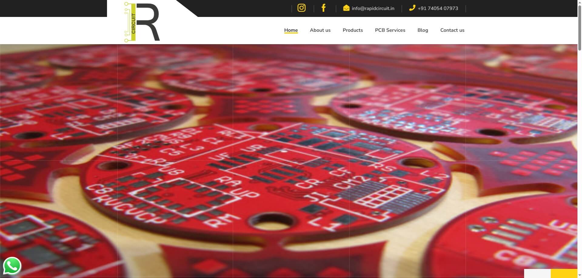 Screenshot of the Rapid Circuit Official Website Homepage