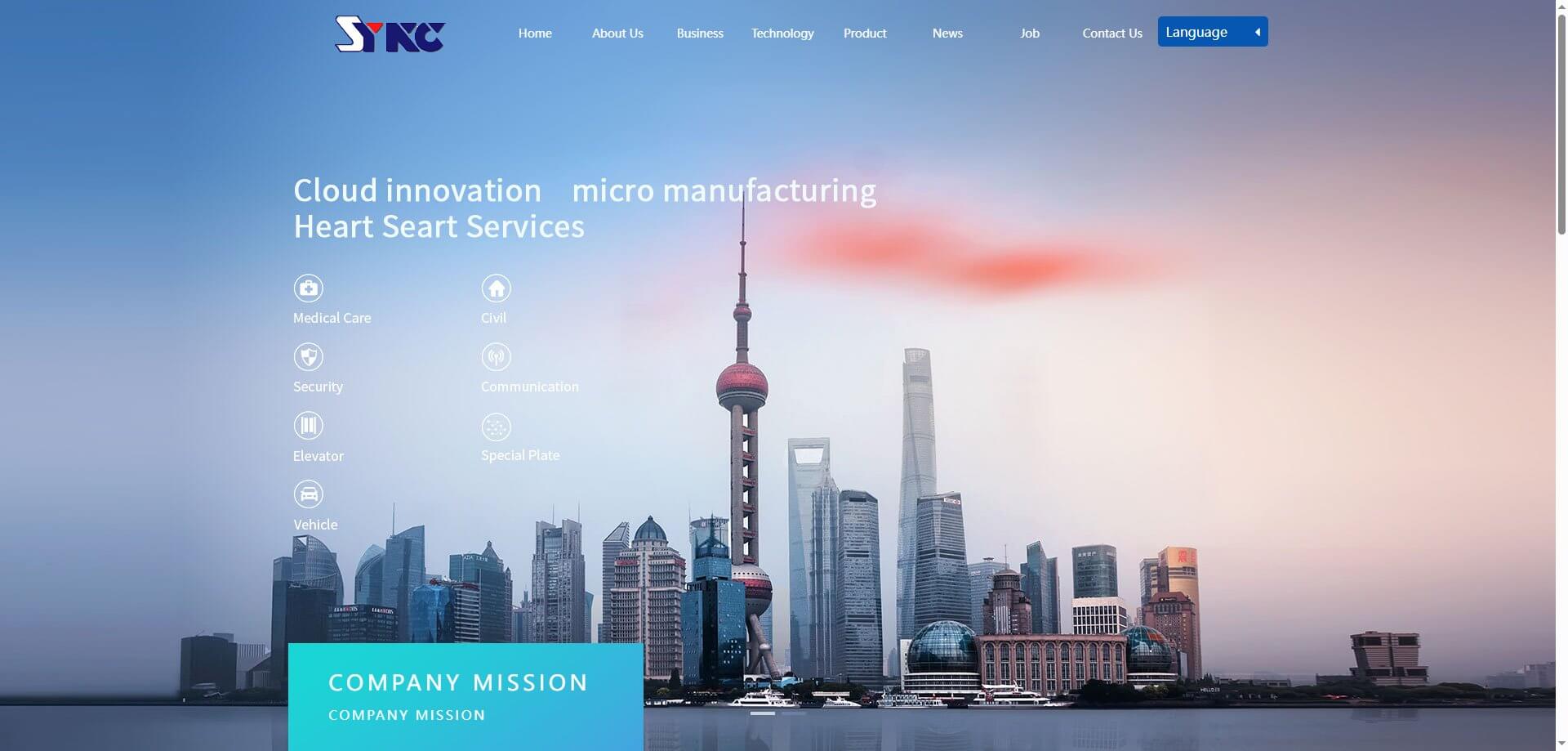 Captura de pantalla de la página principal del sitio web oficial de YKC