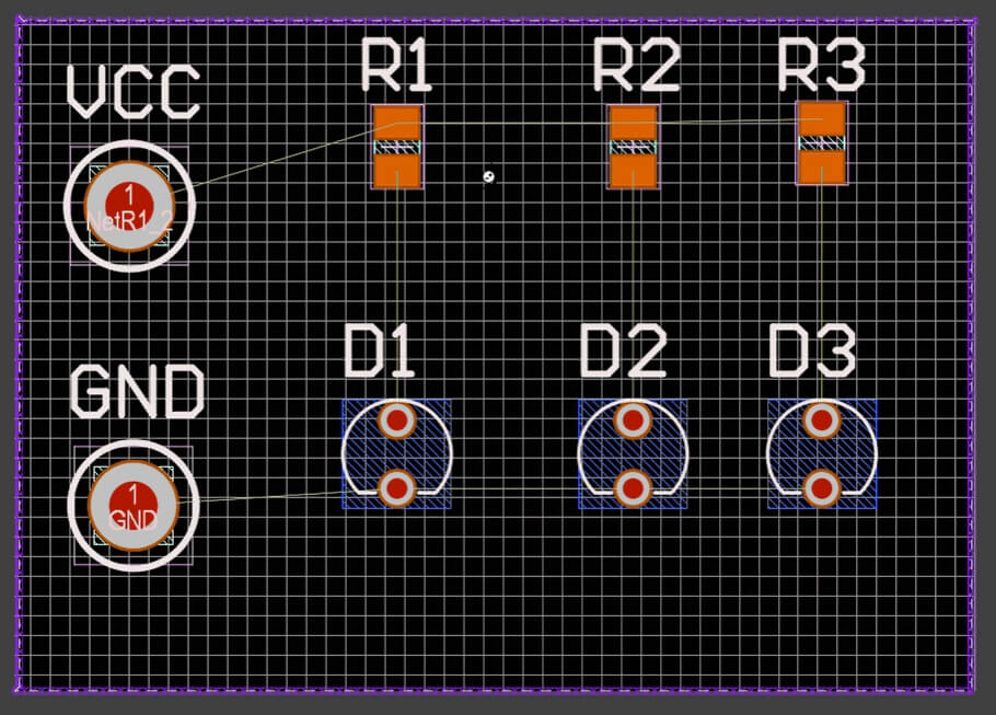 La interfaz para colocar componentes en Circuit Maker