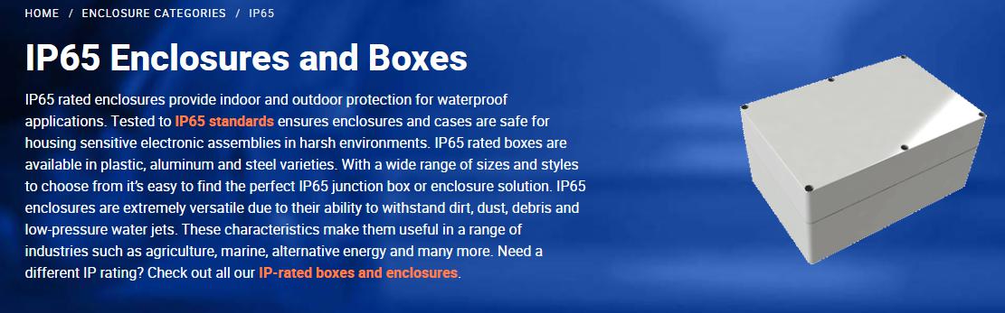 Cajas y gabinetes típicos IP65
