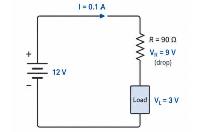 Diagrama de Circuito de Resistores en un Circuito en Serie