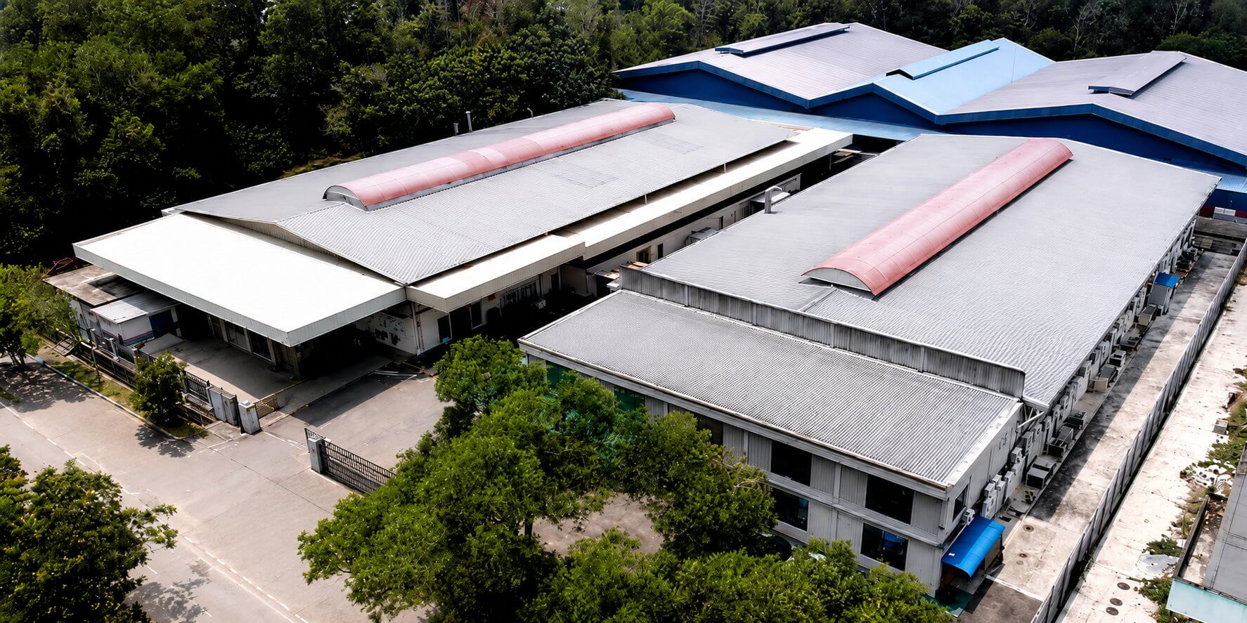 Panoramic View of the Exterior of a Factory in Malaysia