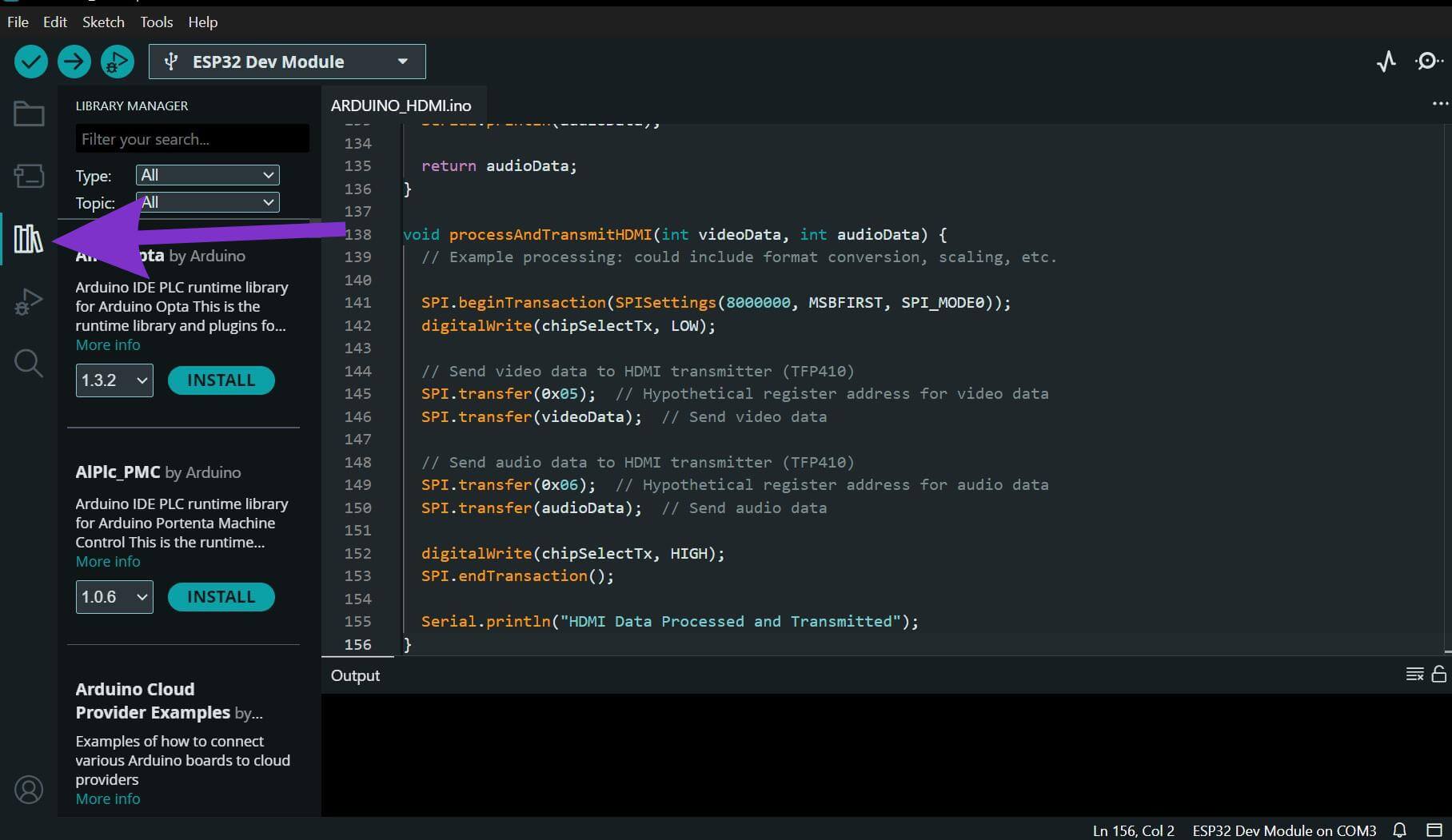 Clicking library manager in Arduino ide