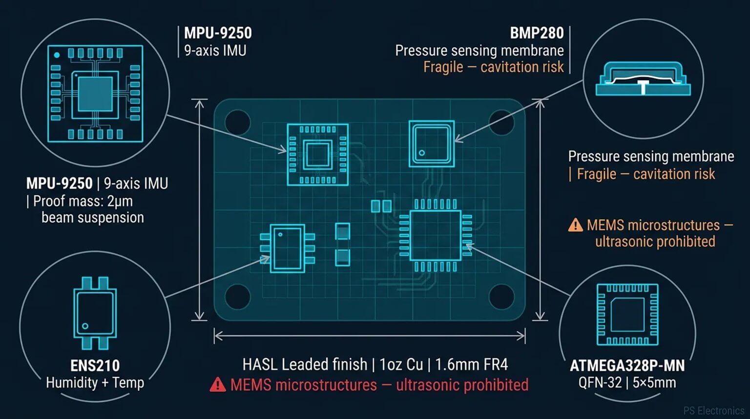 Estudio de caso: Daño de PCBA de sensor MEMS por limpieza ultrasónica