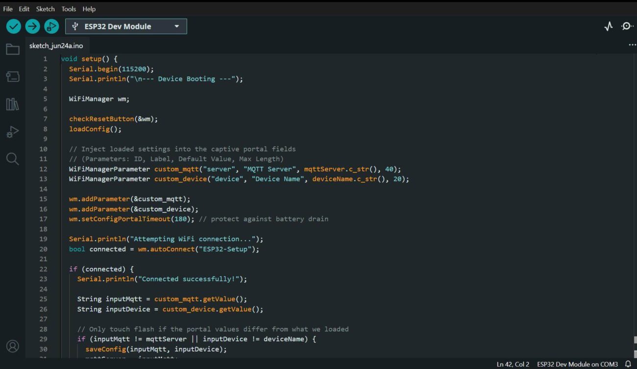 Setup flow 1 Code